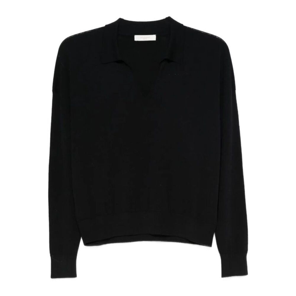 Zanone Women Wide Fit V Neck Polo Shirt In Flexwool